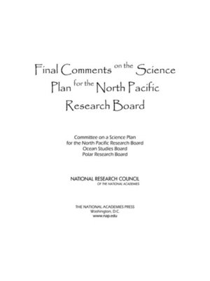 cover image of Final Comments on the Science Plan for the North Pacific Research Board